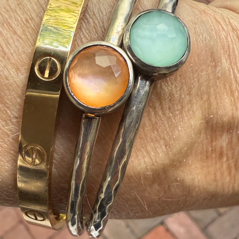Ippolita Silver Bracelets with greenish blue and peachy Stones - Picture 15 of 15
